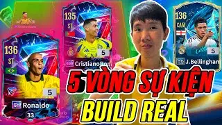 TH&Agrave;NH HO&Agrave; Ph&aacute; tan 5 v&ograve;ng sự kiện Build team Real Madrid 4,1 triệu tỷ BP với 2 Ronaldo | FC Online