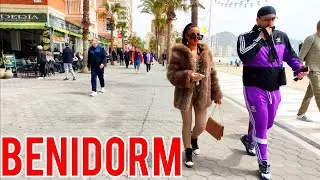 BENIDORM 🇪🇦 LEVANTE BEACH 26 MARCH 2022 Costa Blanca Spain Walking Tour 4K