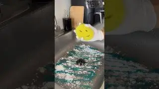 ASMR Sink Cleaning 🧼 The Best Combo: Soda + Dish soap + Scrubbing Daddy ✨ #cleantok #asmrcleaning