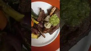 Shef Nesa's Farm Fresh Jamaican Jerk Chicken & Lamb Chop& Roasted Veggies With Carrot Pesto& Greens