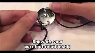 Yin Yang 2 piece cat couple necklace