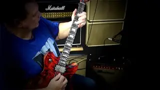 Blues riffs with red AROK-TM custom guitar