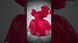 DOLLY V-BACK PUFF SLEEVE ORGANZA TUTU DRESS red