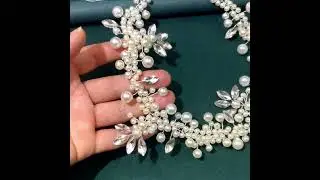 Elegant Pearl & Rhinestone Bridal Headband Try-On | Wedding Hair Accessory Inspiration
