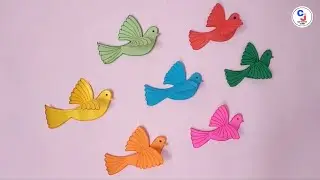 Paper craft |  Beautiful wall decoration idea | Paper sparrows