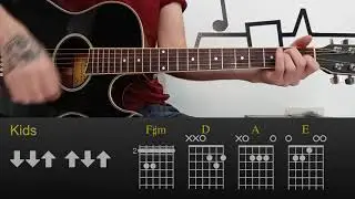 MGMT - Kids | Easy Guitar Lesson Tutorial with Chords/Tabs and Rhythm