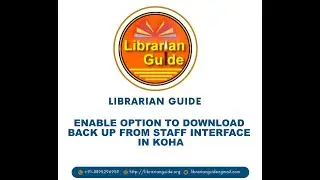 Koha Backup through Staff Interface