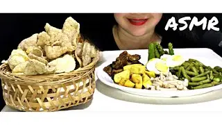 ASMR SAYUR PECEL||VEGETABLES IN SPICY PEANUT SAUCE||FISH CRACKERS||INDONESIAN DISH