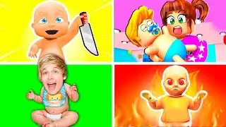 VIREI BEBÊ MALUCO e CUIDEI de BEBÊS BAGUNCEIROS nos MELHORES JOGOS de BEBÊS!