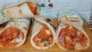 Chicken Shawarma recipe step by step Tandoori chicken wrap चिकन शवरमा की आसान रेसीपी 🌭