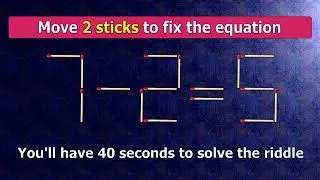 Fix the equation 7-2=5 by moving 1 stick #shots #puzzles #logicpuzzles #mathspuzzle #hindipuzzles