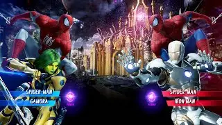Spiderman & Gamora vs Spiderman & Iron Man (Very Hard) Marvel vs Capcom | 4K UHD Gameplay
