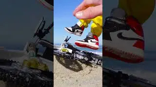 Dirt Bike Race on Beach Ramps (Insane) | Dirt Bike Finger #dirtbike #mini #minidirtbike #viral