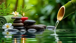 Relaxing Sleep Music with Bamboo Water Sound🌿Calm Music, Deep Sleep, Meditation, Spa,Stress Relief