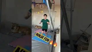 Веселье ниндзя 🔥✨ на нашем устройстве Ninja Warrior Cube #шорты #ninjawarrior
