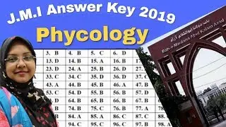 Answer Key | JMI B.A Psychology| Entrance Exam | 2019