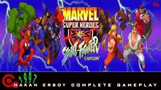 Marvel Super Heroes Street Fighter Gameplay - Arcade Machine Games - Best Atari Games [1997]