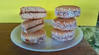 ALFAJORES INTEGRALES al 50 % con DULCE de MEMBRILLO Receta fácil RÁPIDA y Deliciosa