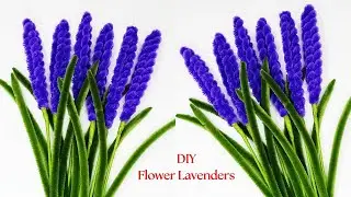 DIY Lavender Flower | how to make lavender flower with pipe cleaners easy