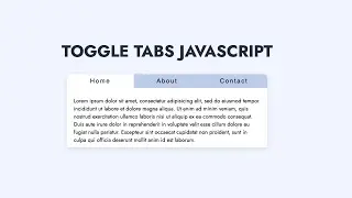 Build Tabs Using Javascript | HTML & CSS