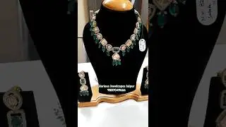 Single Line Silver Polki With Emerald Set | Wedding Collection | Glorious Jewelcapes Jaipur #jewel