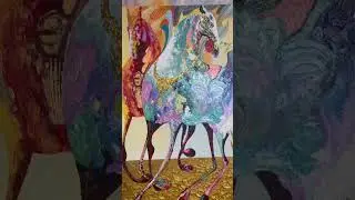 Abstract horses, painted by hand in Dafen Village &mdash;  brushstroke carries life and motion. #dafen