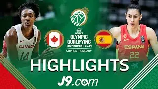 Spain grabs victory over Canada to keep Olympic dream alive | J9 Highlights | FIBA Women's OQT 2024