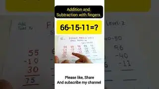 Abacus -Finger Abacus -Addition and subtraction with fingers #shorts #math #abacus #fingermath