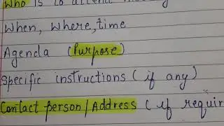 Notice Writing (Meeting)
