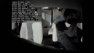 Tesla driver monitor system outputs at night (uncut)