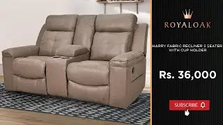 Royaloak | Harry Fabric Recliner 2 Seater With Cup Holder