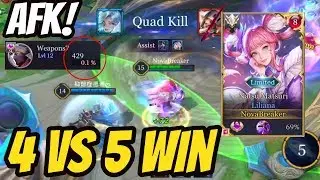 LILIANA QUAD KILL + INSANE COMEBACK (4V5) | AoV | 傳說對決 | RoV | Li&ecirc;n Qu&acirc;n Mobile