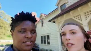 My wife and I being *totally* put together (at a Victorian Estate)