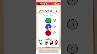 brain test 192 - click on green 3 times. blue 10 times and red 5 times.