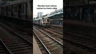 Mumbai local railway statio and train . Mumbai local line