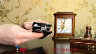 Фирменный оригинальный вертикальный откидной чехол-флип для Philips S308 черный кожаный