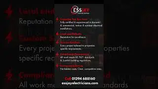 Essjay Electrical Services Professional Electricians Covering Central Scotland