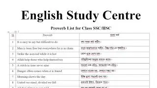 Important Proverb for HSC and SSC