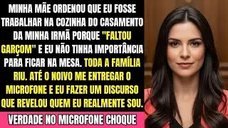 Minha Família Riu Quando Me Colocaram Na Cozinha do Casamento — Até Eu Pegar o Microfone