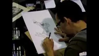 Humberto Ramos doing the Cannonball/Fastball Special (Sketching/Drawing) Part 1