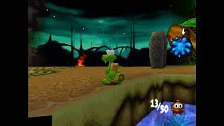 Croc 2 - PS1 - Caveman Village - Save 50 Trapped Gobbos! (Semi-Blind)