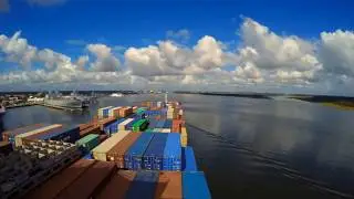 Time-lapse : Transatlantic journey of container ship Buxcoast
