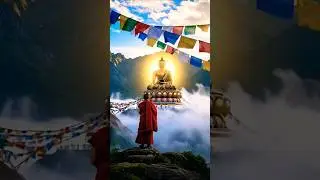 🌄 When Silence Meets Enlightenment | Buddha&rsquo;s Light Above the Clouds ✨#shorts #peace #light