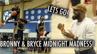 LeBron Watches Bronny & Bryce James HYPE UP CROWD At Sierra Canyon Midnight Madness!