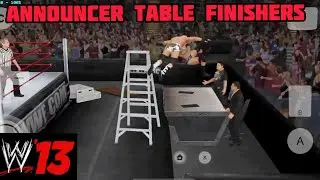 WWE 13(wii) announcer table finishers