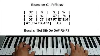 AULA DE TECLADO - Blues em G (Riff #6)
