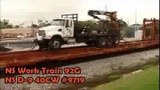 Railfanning Quick Clip:  NS Work Train 92G led NS D940-CW #9719