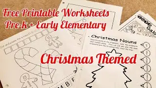 Christmas Worksheets for Early Elementary+PreK (free printables)