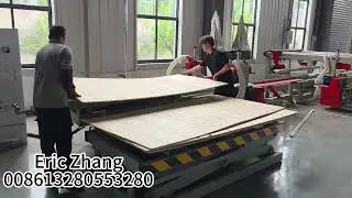 Plywood machines exporting .Plywood DD saw testing before delivery