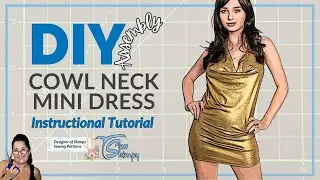 Cowl Neck Mini Dress Sewing Pattern Assembly 🧵Sew a cowl neck mini dress ✂️ #pdfpattern #diysewing 💎